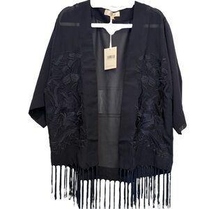2/$20 Pia Rossini Avalon Kimono Navy beach coverup  M/L (8-10) NWT
